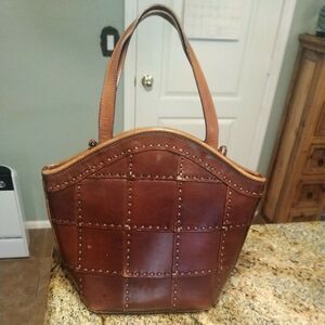 ELLEPI HAND BAG  PURSE. Brown Leather Hand-made in Italy Nice